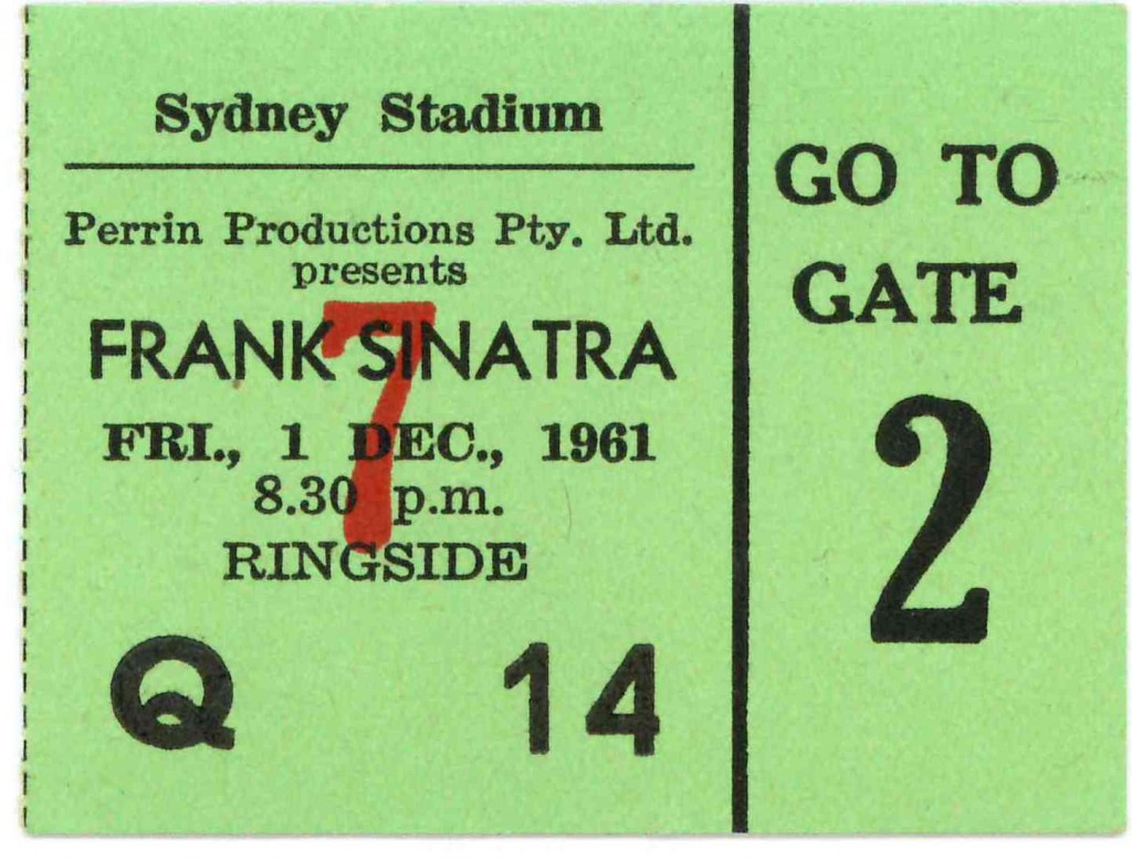 Frank Sinatra Sydney Concert 1961 Ticket